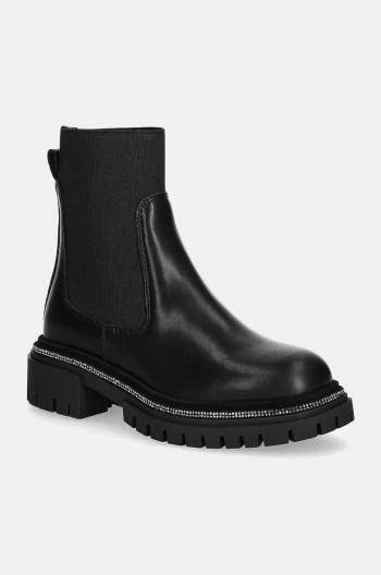 Kožené topánky chelsea Steve Madden Offline dámske, čierna farba, na platforme, SM11003485