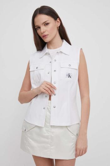 Košeľa Calvin Klein Jeans biela farba,regular,s klasickým golierom,J20J223390