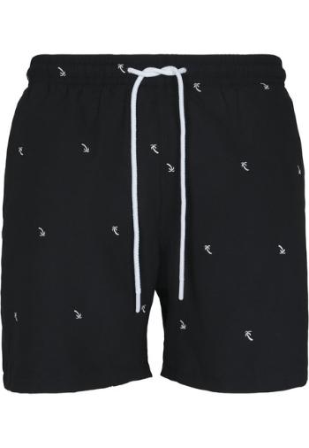 Urban Classics Embroidery Swim Shorts black/palmtree