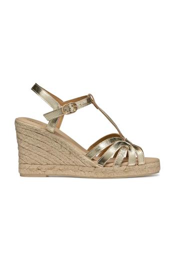 Kožené espadrilky Geox D GELSA zlatá farba, na kline, D55TPA 000CF C2012