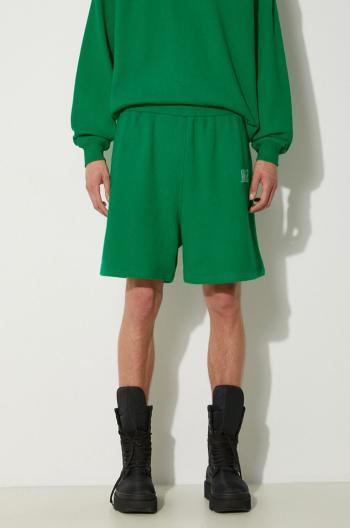 Bavlnené šortky Awake NY Awake Sweatshort zelená farba, melanžové, SP24-PA006