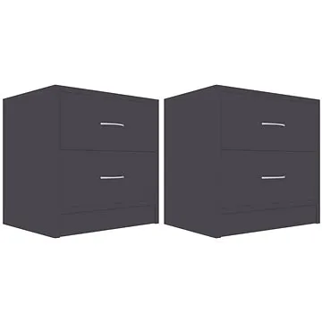 Nočné stolíky, 2 ks, sivé, 40 x 30 x 40 cm, drevotrieska (801040)