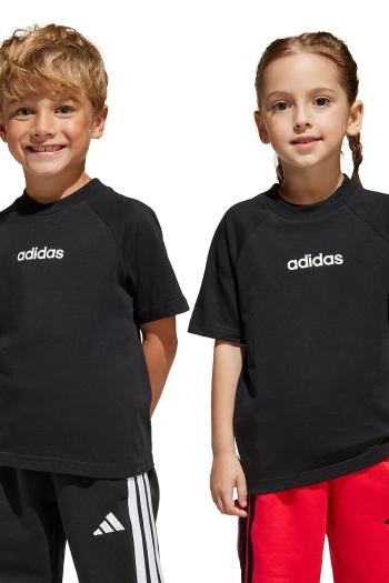 Detské bavlnené tričko adidas čierna farba, s potlačou, JC9753