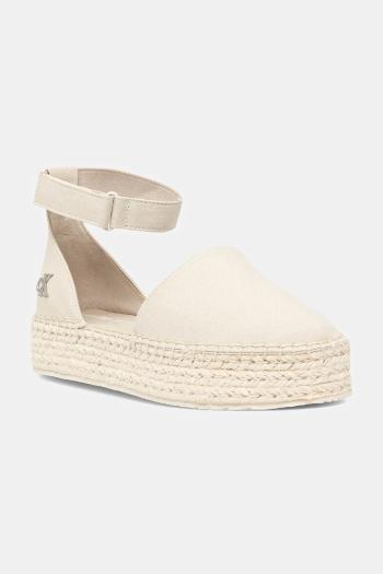Espadrilky Calvin Klein Jeans FLATFORM ESPADRILLE SLING MG béžová farba, na platforme, YW0YW01735