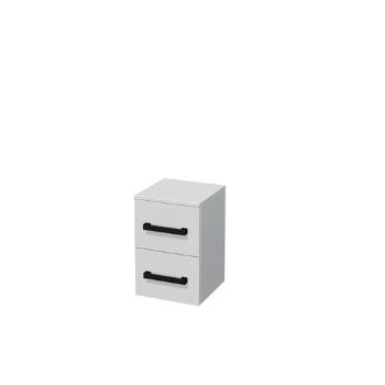 Kúpeľňová skrinka nízka s čiernou úchytkou SAT Cube Way 32,5x49,3x33 cm biela lesk lesk/mat CUBE3CN32BL
