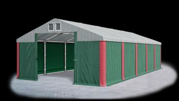 Garážový stan 6x10x3m strecha PVC 560g/m2 boky PVC 500g/m2 konštrukcia ZIMA Šedá Zelená Červené