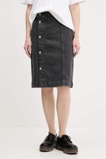 Rifľová sukňa Karl Lagerfeld Jeans šedá farba, mini, rovný strih, A3W12010