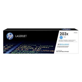 HP originál toner CF541X, cyan, 2500str., HP 203X, high capacity, HP Color LaserJet Pro M254, M280, M281, O, azurová