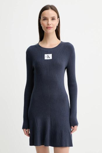Šaty Calvin Klein Jeans tmavomodrá farba, mini, áčkový strih, LV047D307G
