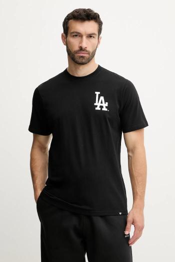 Bavlnené tričko 47 brand MLB Los Angeles Dodgers pánske, čierna farba, s potlačou, BB012TMBECT657654JK