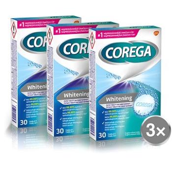 COREGA Whitening Na čistenie zubných náhrad 3× 30 ks (8596149005805)