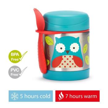 SKIP HOP Zoo Termoska na jedlo s lyžičko/vidličkou Sovička 325 ml, 3r+