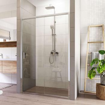MEREO - Sprchové dvere, LIMA, dvojdilene, zasúvacie,  120 cm, chróm ALU, sklo Číre CK80423K