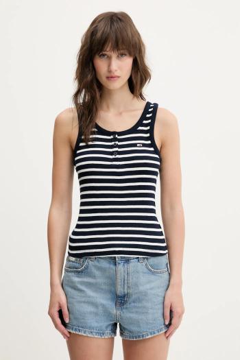 Top Tommy Jeans dámsky, tmavomodrá farba, DW0DW19492