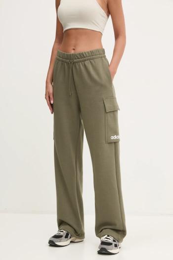 Tepláky adidas Essentials Linear dámske, zelená farba, jednofarebné, JE0033