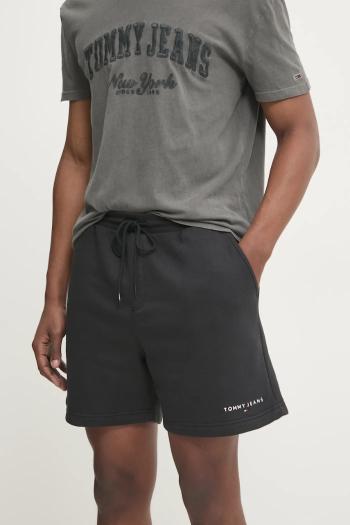 Šortky Tommy Jeans pánske, čierna farba, DM0DM20637