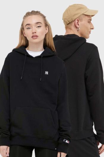 Mikina 47 brand MLB New York Yankees čierna farba, s kapucňou, s nášivkou