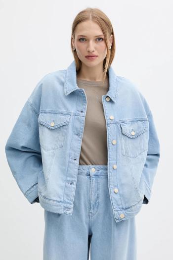 Rifľová bunda Armani Exchange modrá farba, prechodná, oversize, XW001061 AF14494