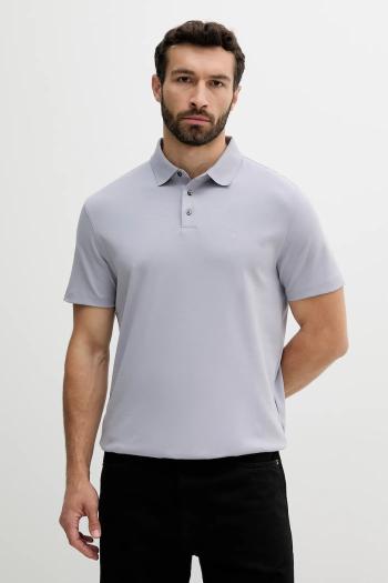 Bavlnené polo tričko Calvin Klein fialová farba, jednofarebné, LV04LB276G