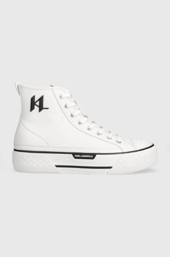 Kožené tenisky Karl Lagerfeld KAMPUS MAX KL pánske, biela farba, KL50450