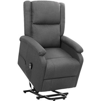 Zdvíhacie polohovacie kreslo tmavo sivé textil, 329700