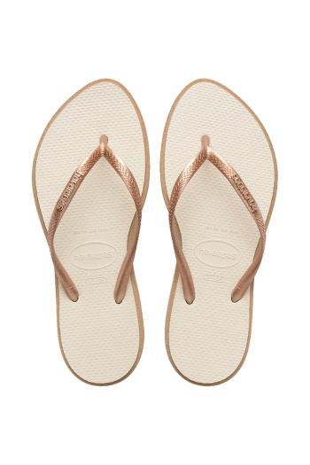 Šľapky Havaianas SLIM POINT dámske, béžová farba, 4149584.6842