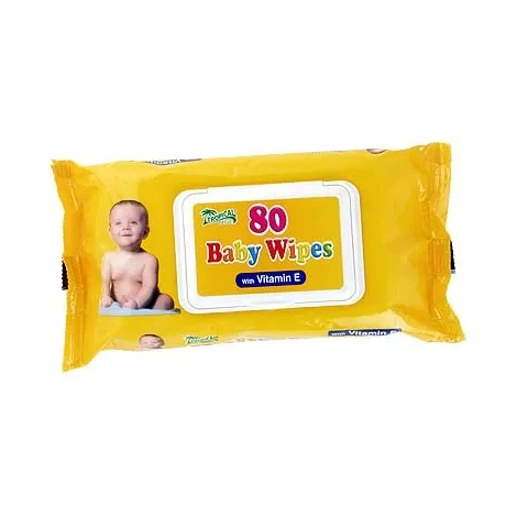HYGIENICKÉ UTIERKY BABY WIPES S VITAMÍNOM E vlhčené obrúsky 80 ks