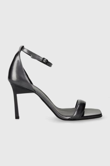 Kožené sandále Calvin Klein GEO STIL SQUARE SANDAL 90-PEARL HW0HW01993