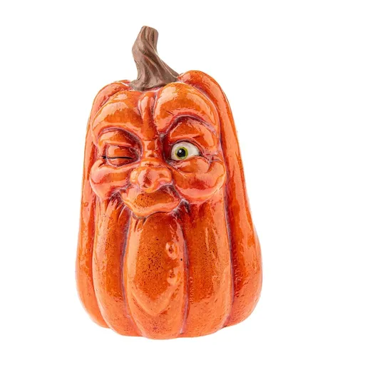 Jesenná dekorácia Tekvica s tvárou, 20 x 32 cm, magnesium