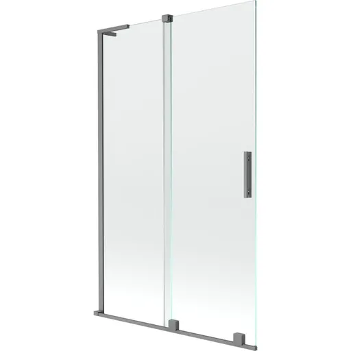 MEXEN/S - Velar L dvojkrídlová posuvná vaňová zástena 110 x 150, transparent, grafit metal 896-110-003-01-95