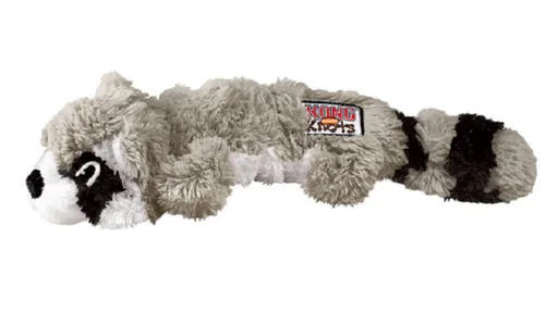 Hračka pre psy Kong Dog Scrunch Knots Mýval s pískadlom, polyester, sivý, M/L