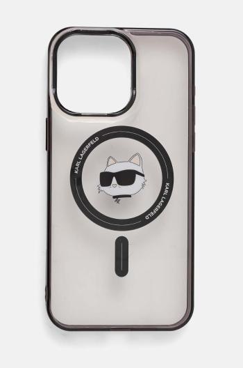 Puzdro na mobil Karl Lagerfeld iPhone 15 Pro Max 6.7 priehľadná farba, KLHMP15XHCHNOTK