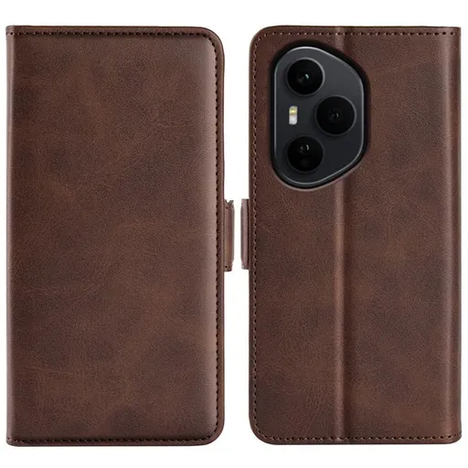 SIDE Peňaženkové puzdro pre Honor 400 Pro 5G tmavohnedé