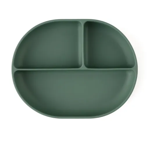 Petite&Mars Take&Match 6m+ delený tanier s prísavkou Misty Green 1 ks