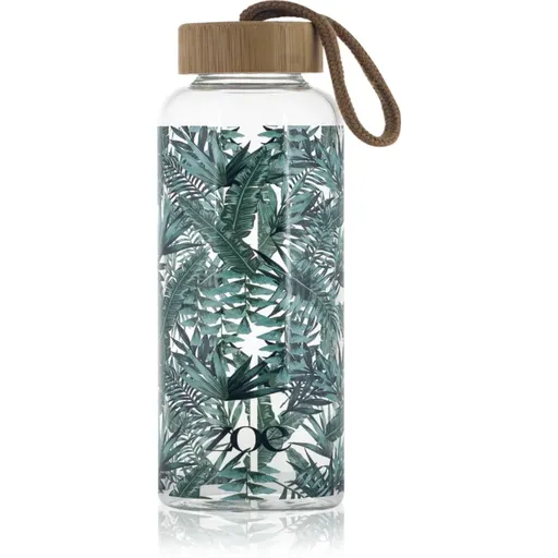 ZOE Bamboo Glass Bottle sklenená fľaša na vodu farba Tropic green 550 ml