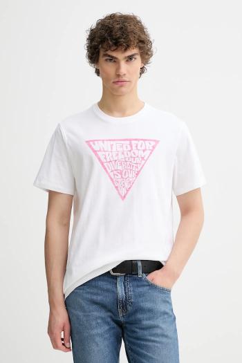 Bavlnené tričko Levi's Pride pánske, biela farba, s potlačou, 24671