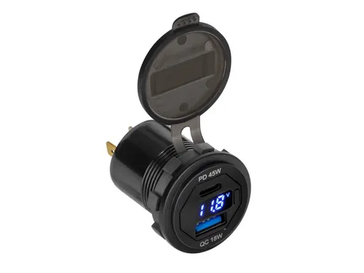 Nabíjačka USB PEIYING PY-CHR0007 s QC a meračom napätia