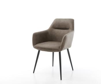Jedálenská stolička Pejo-Flex taupe vintage kužeľovitá podnož čierna