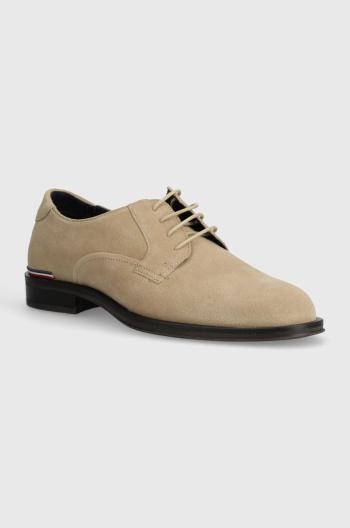 Semišové poltopánky Tommy Hilfiger CORE RWB HILFIGER SUEDE SHOE pánske, tmavomodrá farba, FM0FM04868