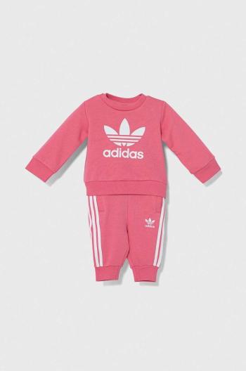 Tepláková súprava pre bábätká adidas Originals ružová farba