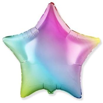 Balónek foliový 45 cm hvězda duhová (8435102306255)
