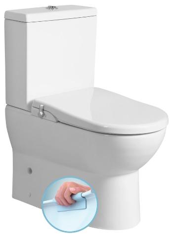 SAPHO - JALTA WC kombi s bidetem Clean Star, Rimless, spodný/zadný odpad, biela LB402-1