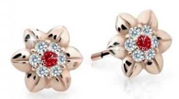 Cutie Jewellery Krásne detské náušnice z ružového zlata C2202-30-X-4 červená