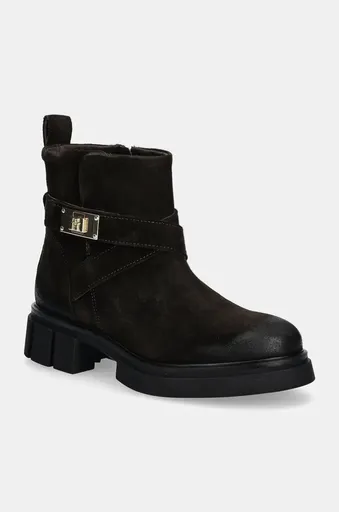 Semišové topánky Tommy Hilfiger BIKER BRUSHED SUEDE