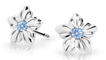 Cutie Jewellery Detské kvietkové náušnice z bieleho zlata C2238-30-X-2 svetlo modrá