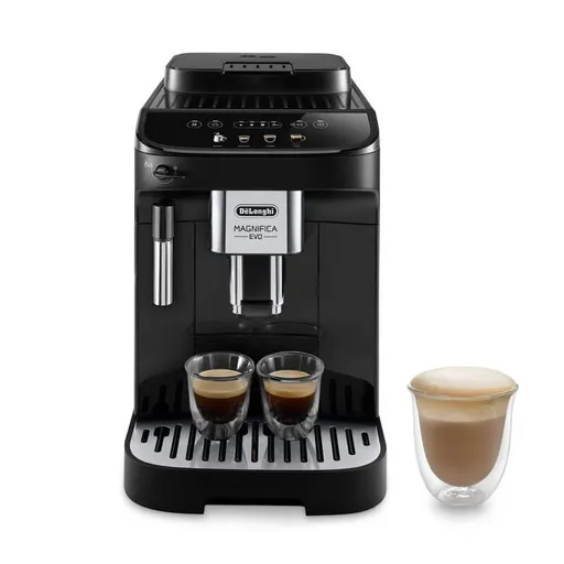 DeLonghi Magnifica Evo ECAM 290.21.B, automatický kávovar, vstavaný mlynček, 1450 W, 15 bar, automatické vypnutie, čierny