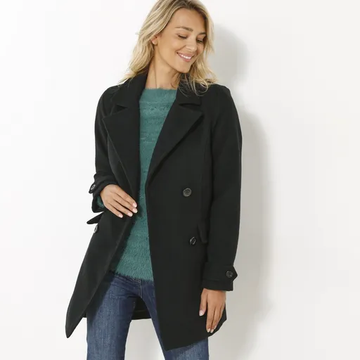 Krátky kabát s dvojradovým zapínaním na gombíky