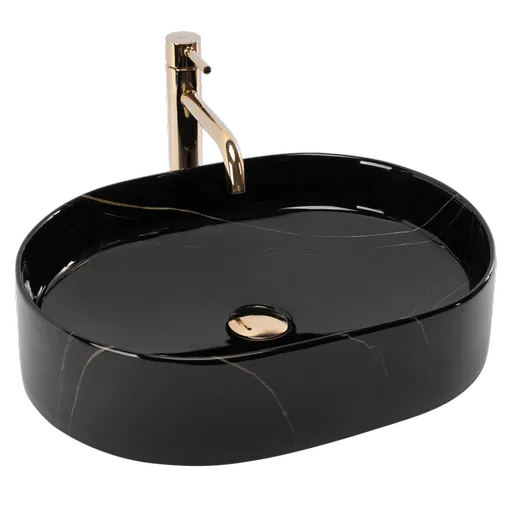 REA - Umývadlo na dosku Nadia 50 Black Stone REA-U9240