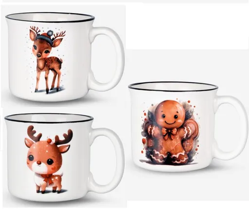 VERONI - Hrnček vianočný 220ml Rufino rôzne motívy