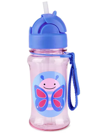 SKIP HOP Zoo tritan Fľaša so slamkou 355ml Motýlik 12m+